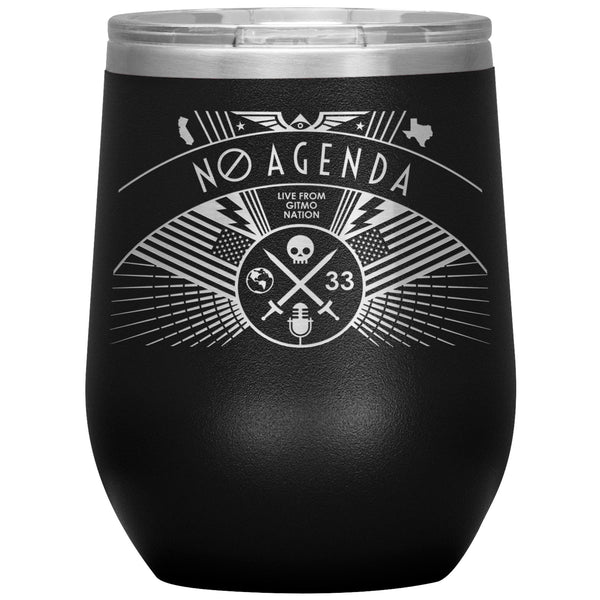 NO AGENDA RALLY - 12 oz wine tumbler