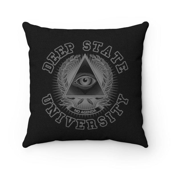 DEEP STATE UNIVERSITY - BW - throw pillow