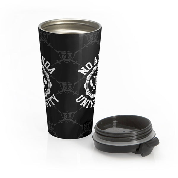 NO AGENDA UNIVERSITY - B - 15 oz travel mug