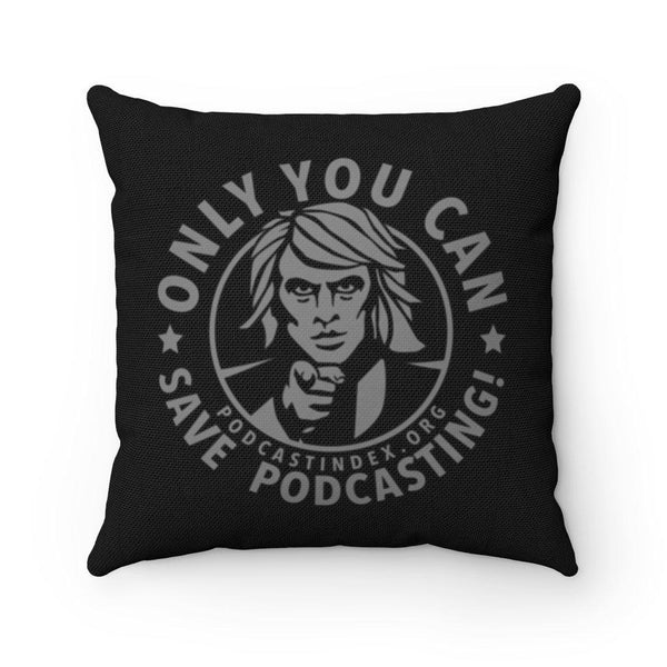 SAVE PODCASTING! - BLKWG - throw pillow case