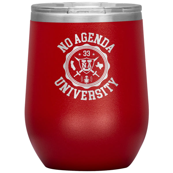 NO AGENDA UNIVERSITY - 12 oz wine tumbler