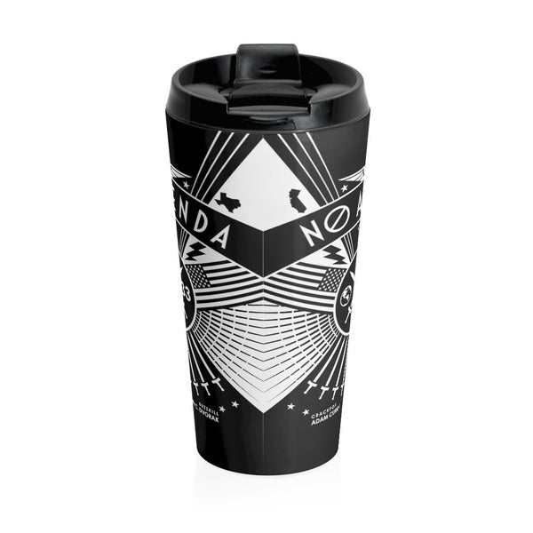 NO AGENDA RALLY - DARK - 15 oz travel mug