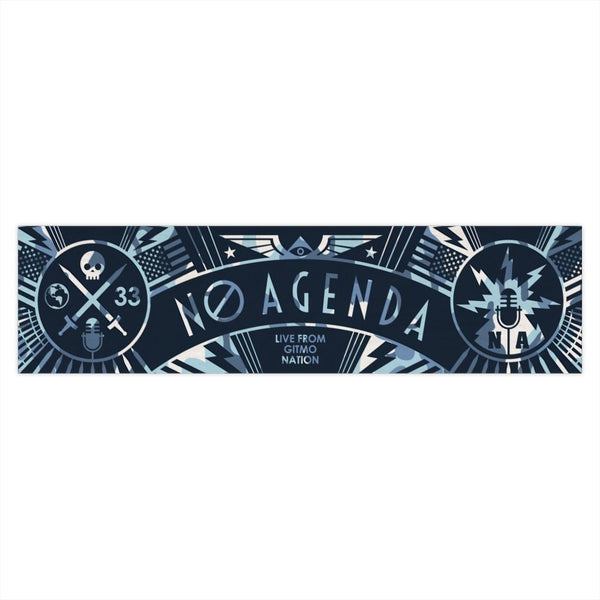 NO AGENDA RALLY - camo navy - bumper sticker