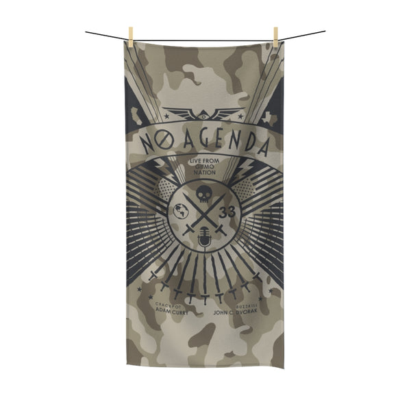 NO AGENDA RALLY - CAMO TAN - beach towel