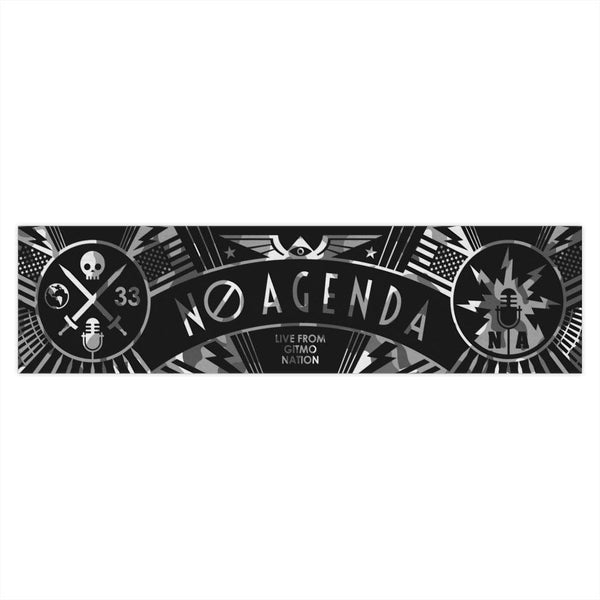 NO AGENDA RALLY - camo grey - bumper sticker