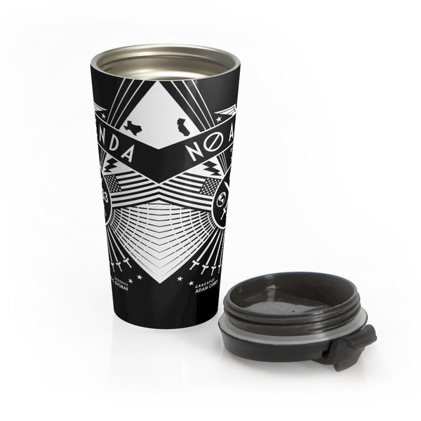 NO AGENDA RALLY - DARK - 15 oz travel mug