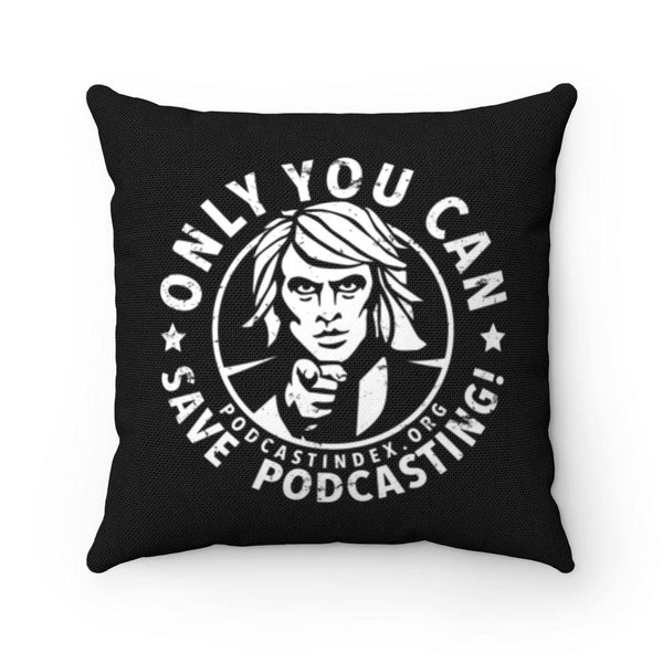 SAVE PODCASTING! - BLKWG - throw pillow case