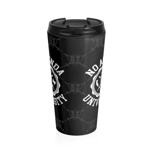NO AGENDA UNIVERSITY - B - 15 oz travel mug