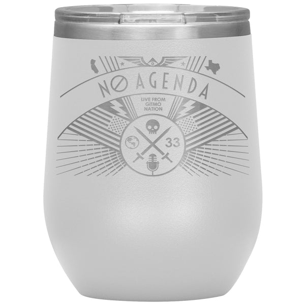 NO AGENDA RALLY - 12 oz wine tumbler