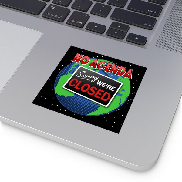 WE'RE CLOSED - square vinyl sticker