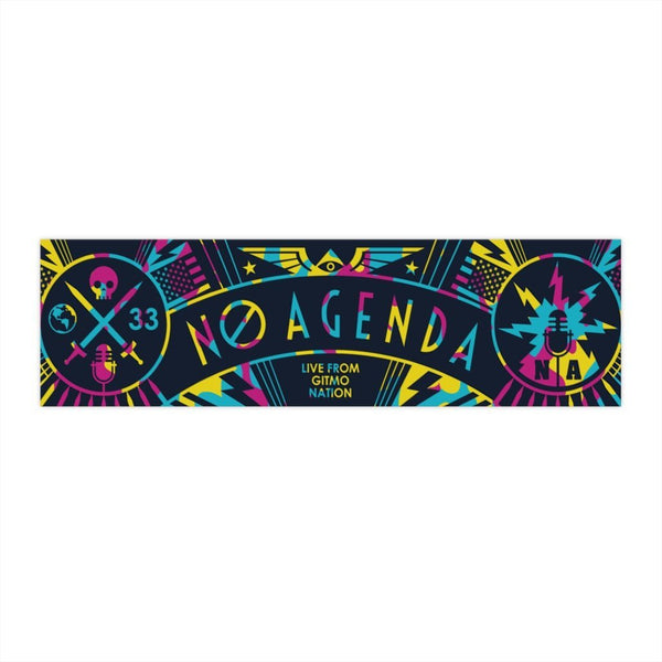 NO AGENDA RALLY - camo cmyn - bumper sticker