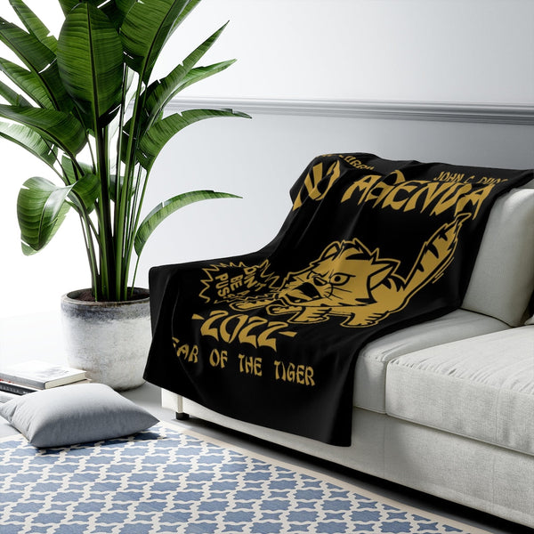 2022 YEAR OF THE TIGER - BLK - sherpa blanket