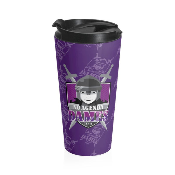 NO AGENDA DAMES - P - 15oz travel mug