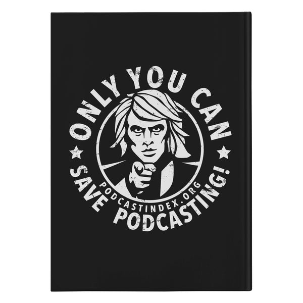 SAVE PODCASTING! - blkw - hardcover notebook