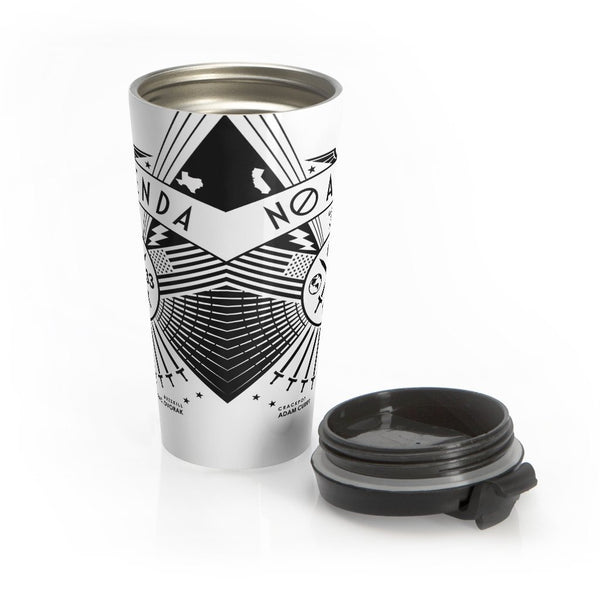 NO AGENDA RALLY - LIGHT - 15oz travel mug