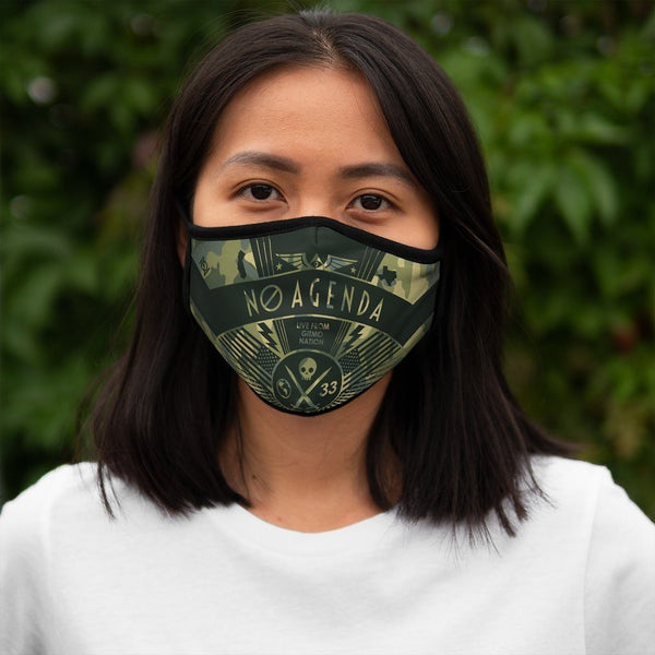 NO AGENDA RALLY - CGREEN - fitted face mask
