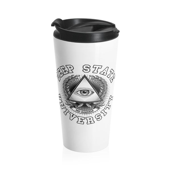 DEEP STATE UNIVERSITY - white - 15 oz travel mug