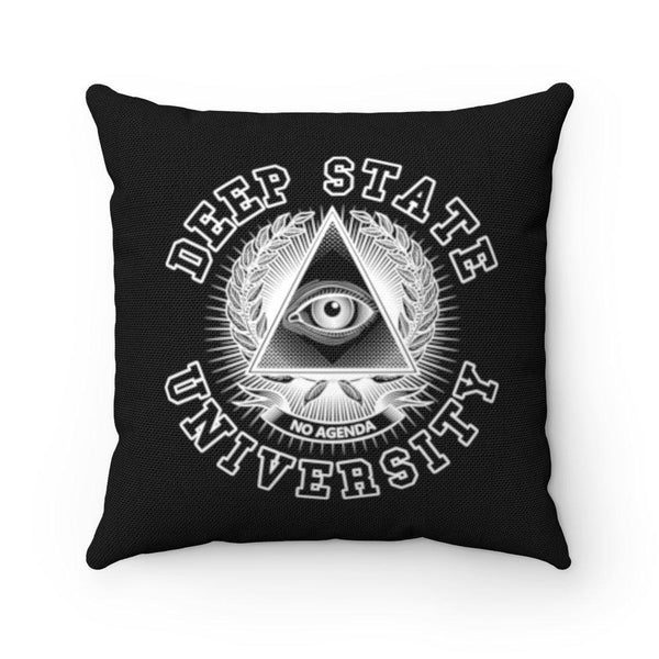 DEEP STATE UNIVERSITY - BW - throw pillow case