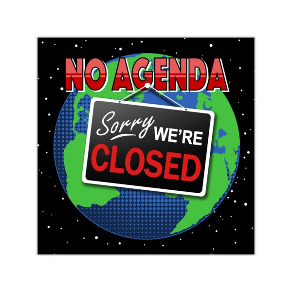 WE'RE CLOSED - square vinyl sticker