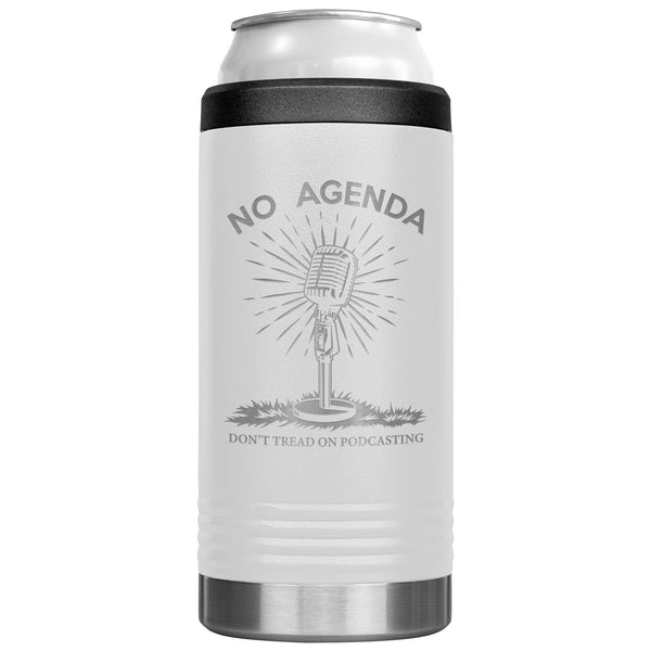 DONT TREAD ON PODCASTING - slim steel coozie