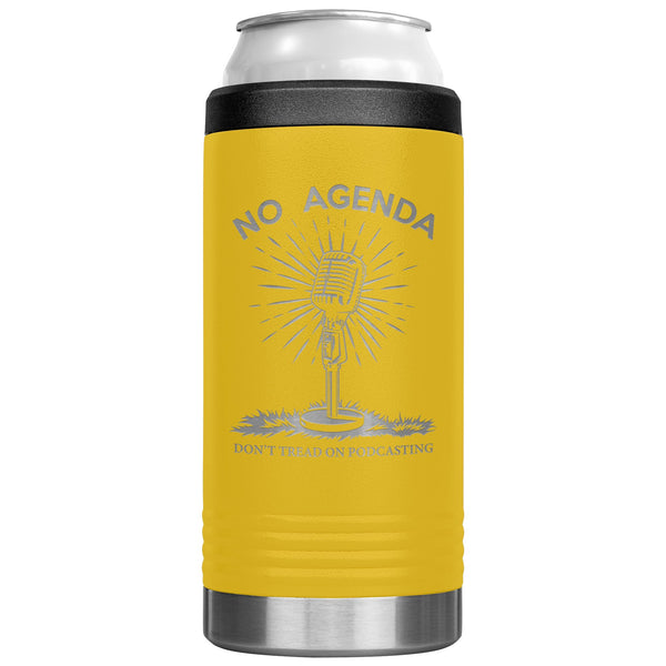 DONT TREAD ON PODCASTING - slim steel coozie