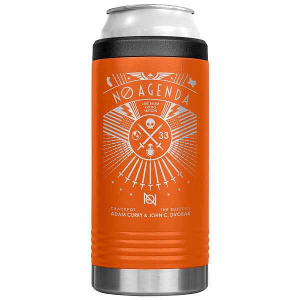 NO AGENDA RALLY - slim steel coozie
