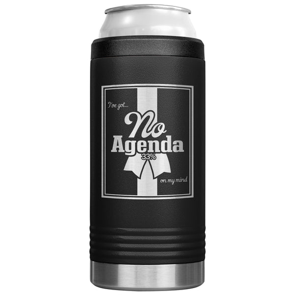 NO AGENDA RIBBON - slim steel coozie