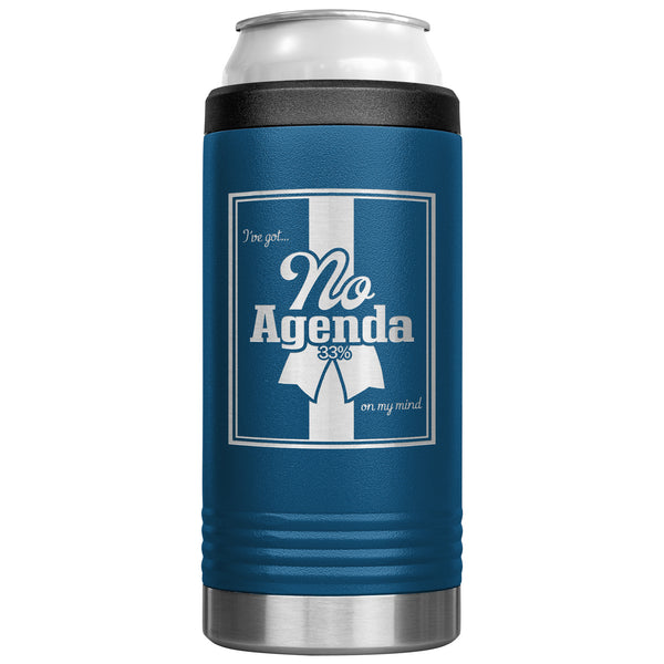 NO AGENDA RIBBON - slim steel coozie