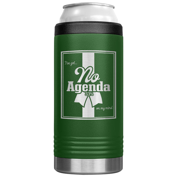 NO AGENDA RIBBON - slim steel coozie