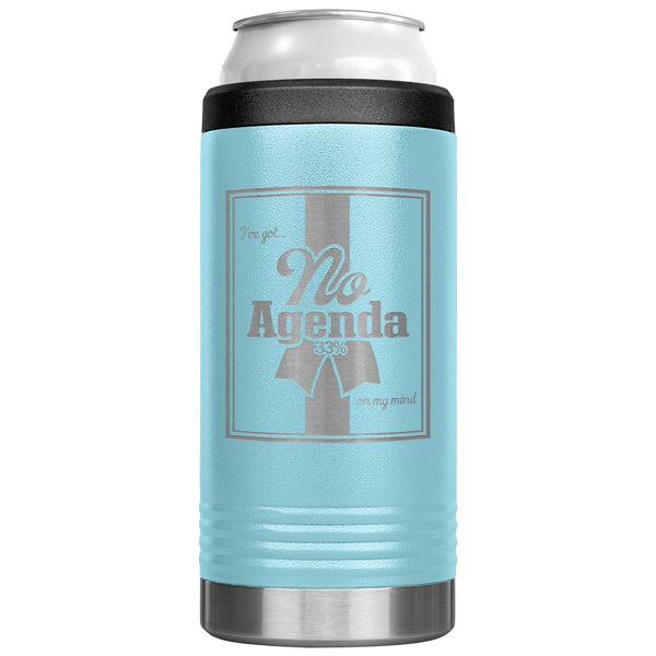 NO AGENDA RIBBON - slim steel coozie