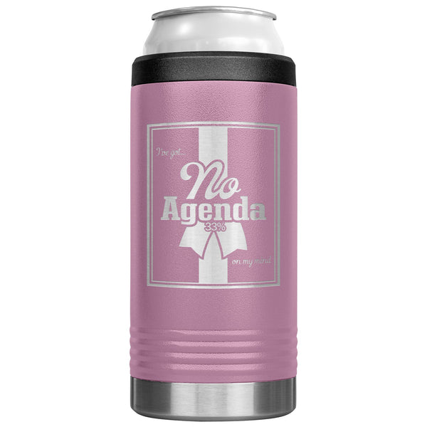 NO AGENDA RIBBON - slim steel coozie