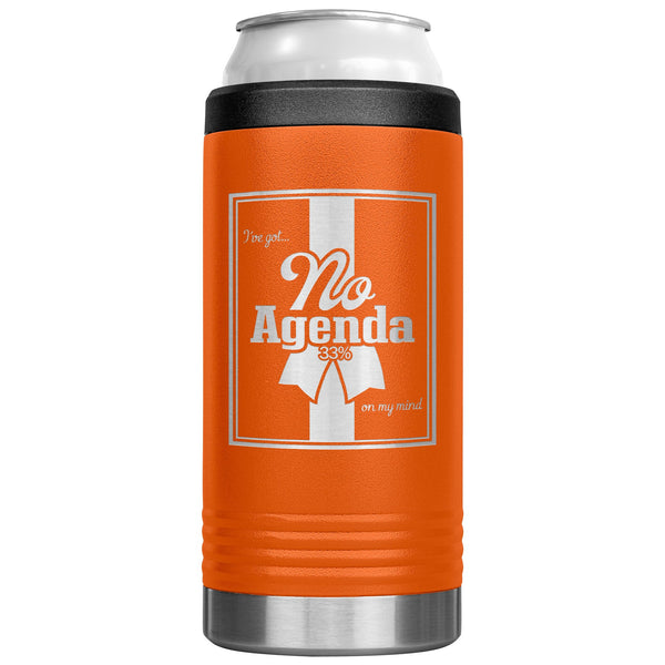 NO AGENDA RIBBON - slim steel coozie