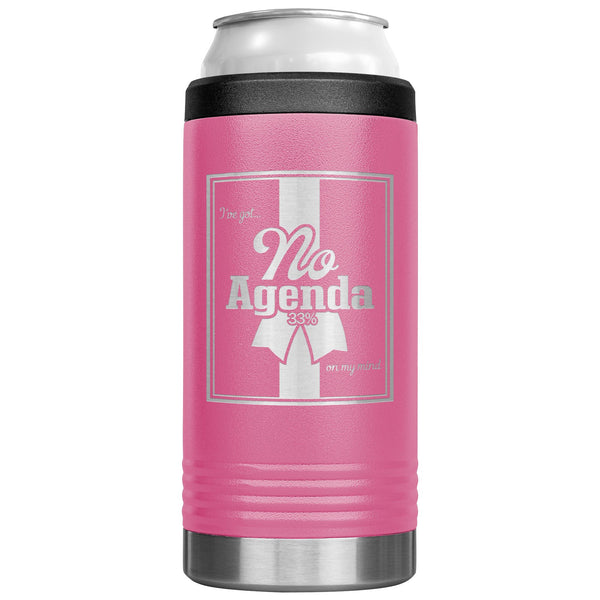 NO AGENDA RIBBON - slim steel coozie