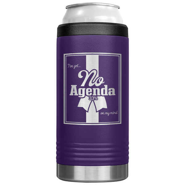 NO AGENDA RIBBON - slim steel coozie