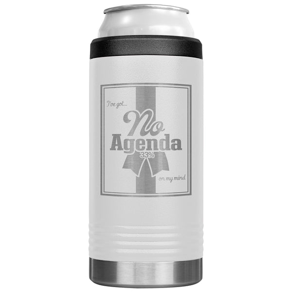 NO AGENDA RIBBON - slim steel coozie