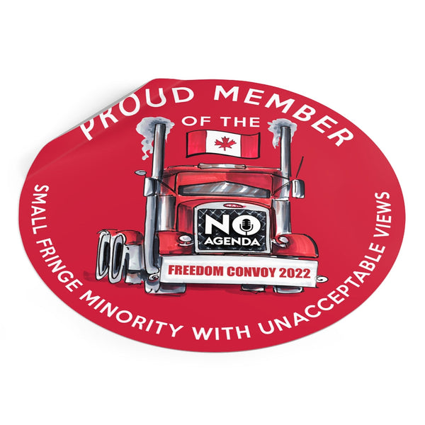 UNACCEPTABLE FREEDOM CONVOY - R - round vinyl sticker