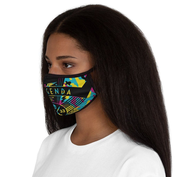 NO AGENDA RALLY - CCMYK - fitted face mask