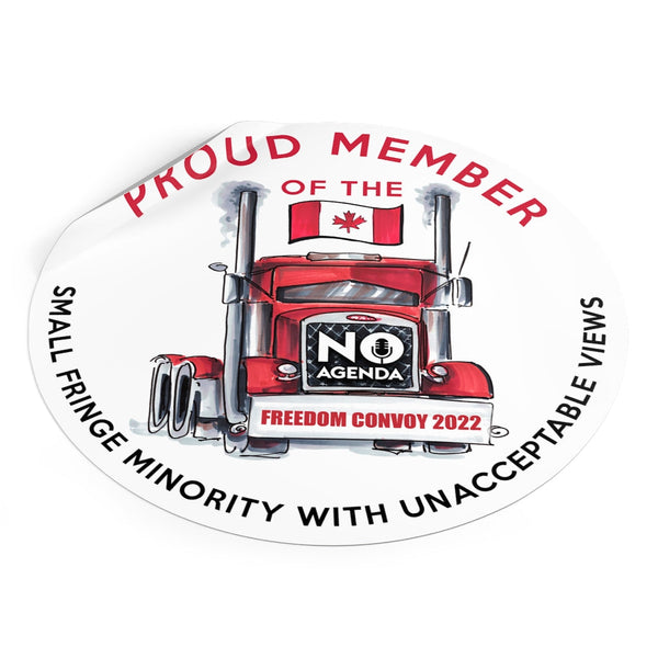 UNACCEPTABLE FREEDOM CONVOY - W - round vinyl sticker