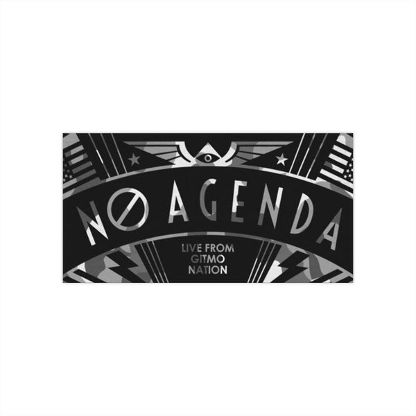 NO AGENDA RALLY - camo grey - bumper sticker