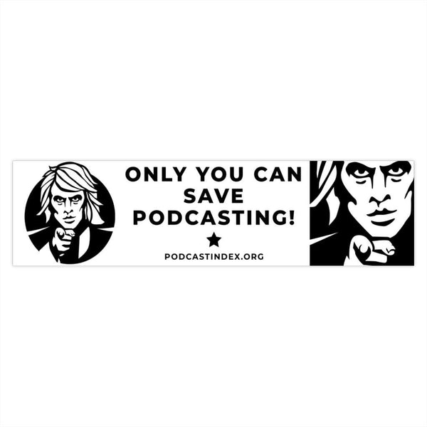 SAVE PODCASTING! - white black - bumper sticker