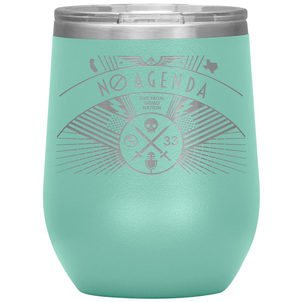 NO AGENDA RALLY - 12 oz wine tumbler