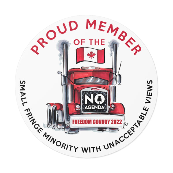 UNACCEPTABLE FREEDOM CONVOY - W - round vinyl sticker