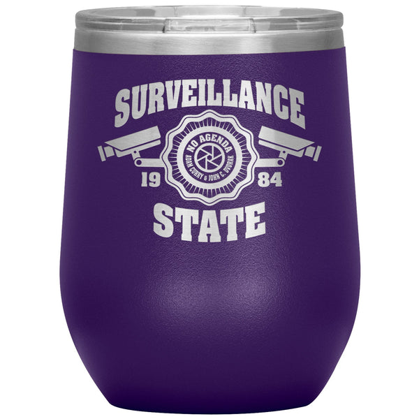 SURVEILLANCE STATE - 12 oz wine tumbler