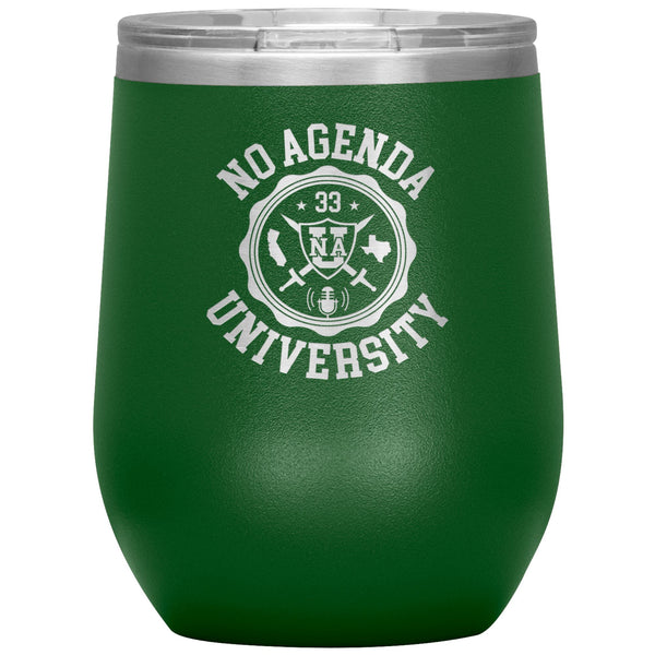 NO AGENDA UNIVERSITY - 12 oz wine tumbler