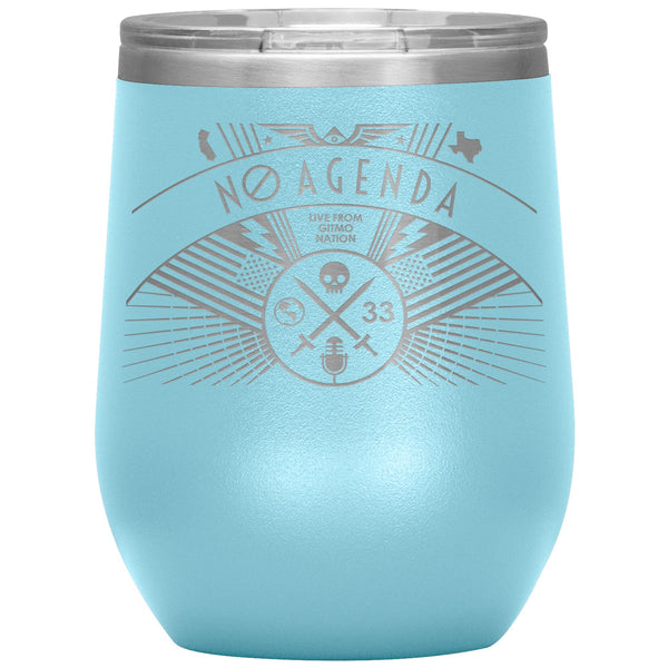 NO AGENDA RALLY - 12 oz wine tumbler