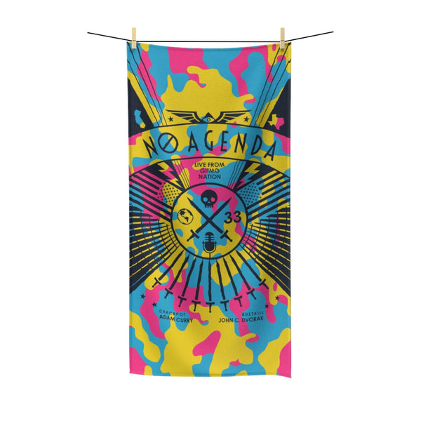 NO AGENDA RALLY - CMYK CAMO - beach towel
