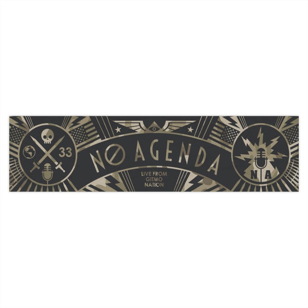 NO AGENDA RALLY - camo tan - bumper sticker