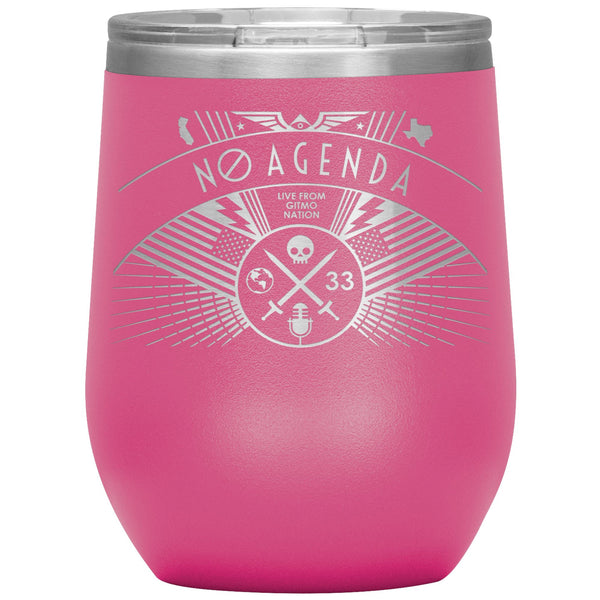 NO AGENDA RALLY - 12 oz wine tumbler