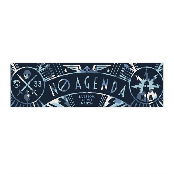 NO AGENDA RALLY - camo navy - bumper sticker