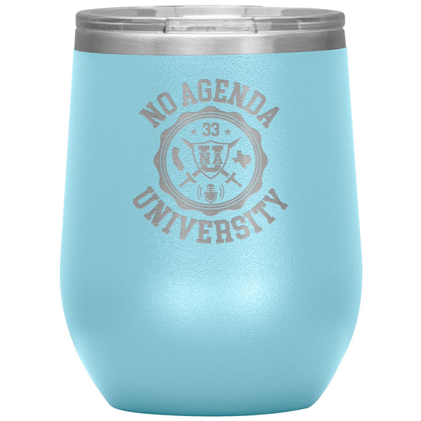 NO AGENDA UNIVERSITY - 12 oz wine tumbler